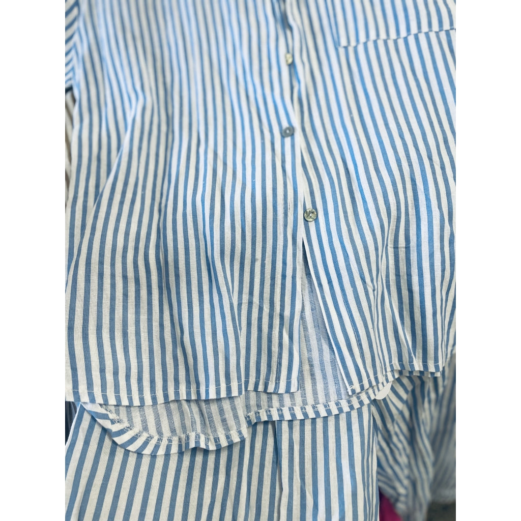 Qnuz Clothing Pama Striped Pants Clothing 32 pastel Blue