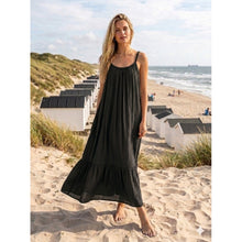 Load image into Gallery viewer, Qnuz Clothing Long Cotton voile dress with innerskirt Clothing 99 Black
