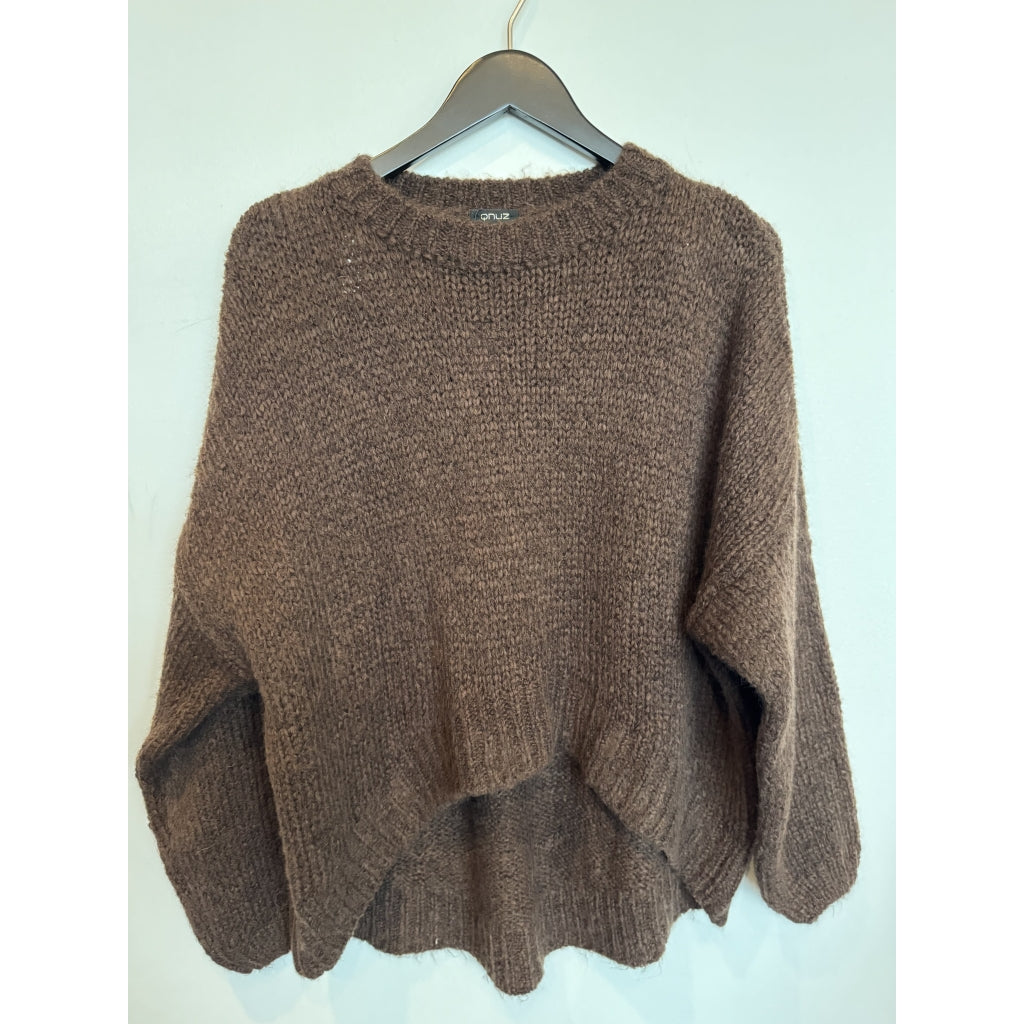 Qnuz Clothing Long sleev Knit Clothing 606 Choco