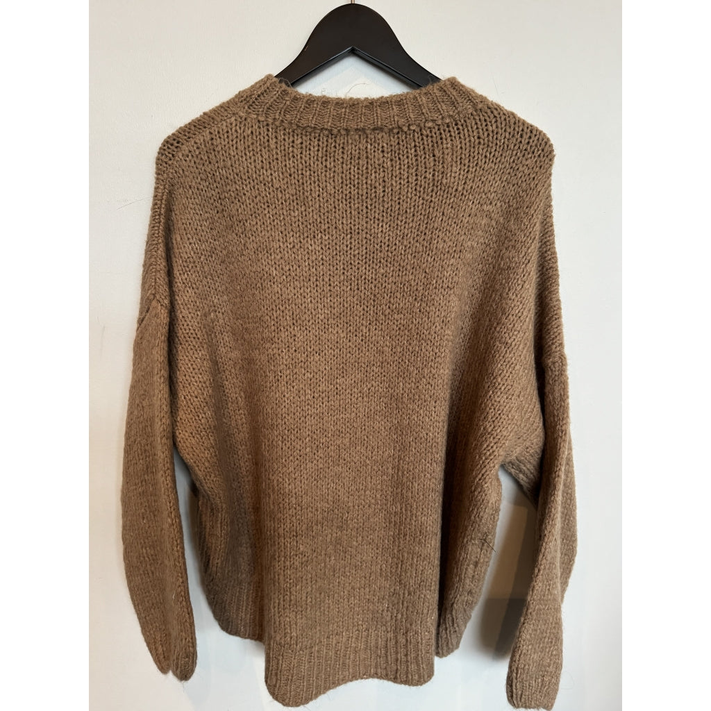 Qnuz Clothing Long sleev Knit Clothing 61 Camel