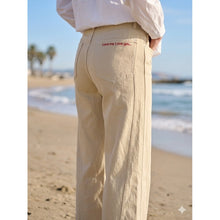 Load image into Gallery viewer, Qnuz Clothing "LovemeLoveYou" Jeans Wide leg Clothing 13 Beige
