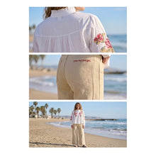 Load image into Gallery viewer, Qnuz Clothing "LovemeLoveYou" Jeans Wide leg Clothing 13 Beige
