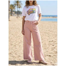 Load image into Gallery viewer, Qnuz Clothing "LovemeLoveYou" Jeans Wide leg Clothing 42 Rosa
