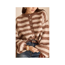 Load image into Gallery viewer, Qnuz Clothing Lux Knit w Stripes Clothing 61 Camel
