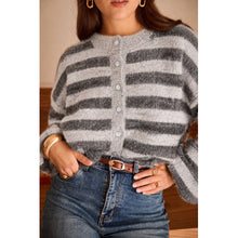 Load image into Gallery viewer, Qnuz Clothing Lux Knit w Stripes Clothing 97 Grey
