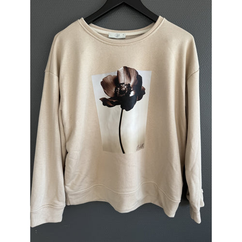 Qnuz Clothing Lux Sweat w print Clothing 13 Beige