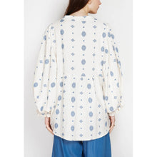 Load image into Gallery viewer, Qnuz Clothing Luxury Blouse w embrodery Clothing 32 blue
