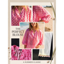 Load image into Gallery viewer, Qnuz Clothing Lyocell blouse w Ballon sleeves Clothing 4444 Bublegum
