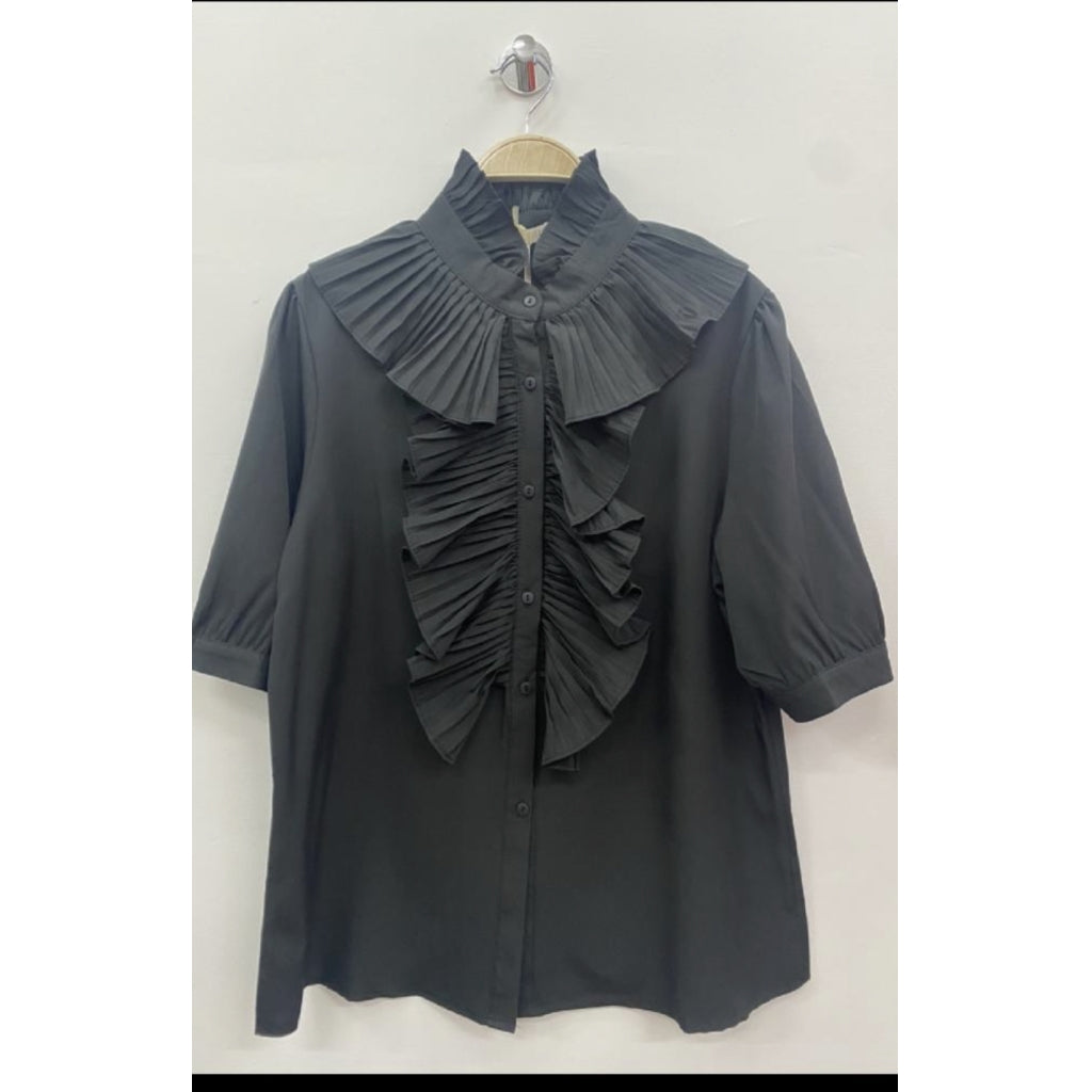 Qnuz Clothing Natasja Shirt with short sleeve Clothing 99 Black