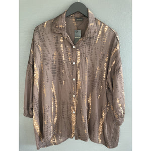 Qnuz Clothing Okada Satin Shirt Clothing 60 Marron