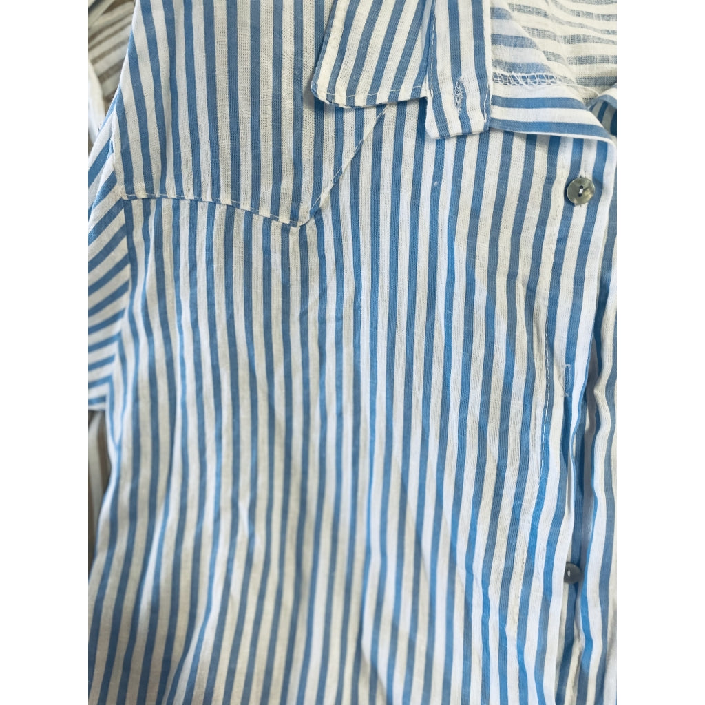 Qnuz Clothing Pama Striped shirt Clothing 32 Pastel Blue