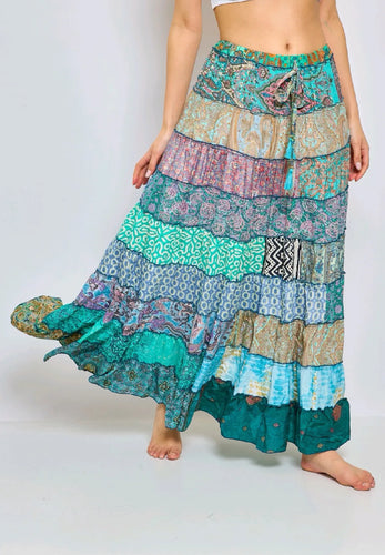 Qnuz Clothing Patchwork Skirt Clothing 50 Green