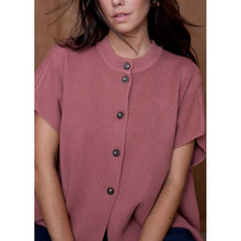 Load image into Gallery viewer, Qnuz Clothing Poncho cardigan w buttons Clothing 43 Deep rosa
