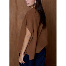 Load image into Gallery viewer, Qnuz Clothing Poncho cardigan w buttons Clothing 66 Terracotta
