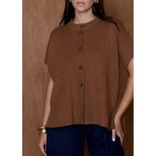 Load image into Gallery viewer, Qnuz Clothing Poncho cardigan w buttons Clothing 66 Terracotta
