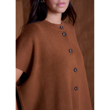 Load image into Gallery viewer, Qnuz Clothing Poncho cardigan w buttons Clothing 66 Terracotta
