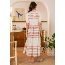 Load image into Gallery viewer, Qnuz Clothing Printet Dress 20% Linen Clothing 42 Rosa
