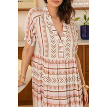 Load image into Gallery viewer, Qnuz Clothing Printet Dress 20% Linen Clothing 42 Rosa

