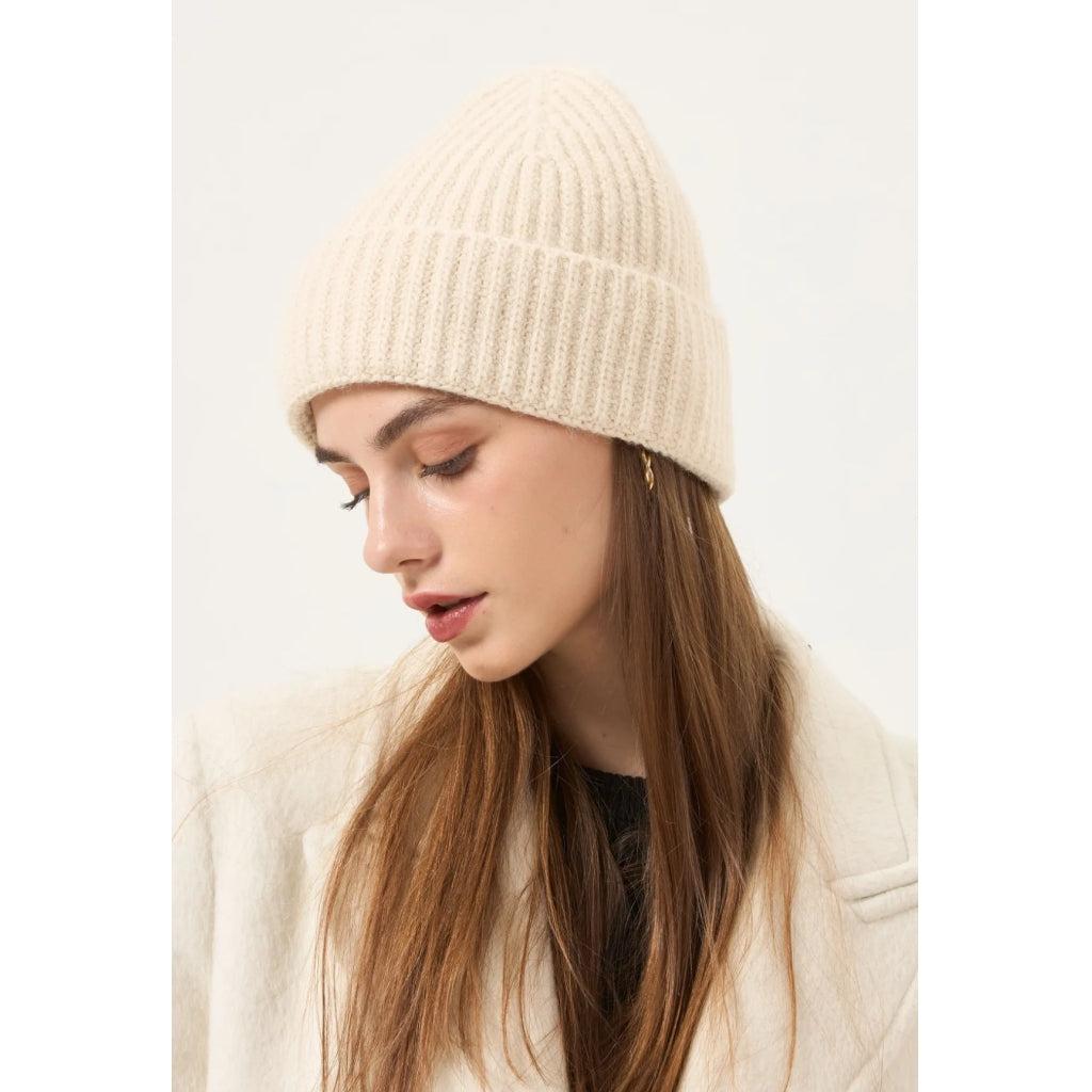 Qnuz Rib Knit hat Hat/Glove 13 Beige