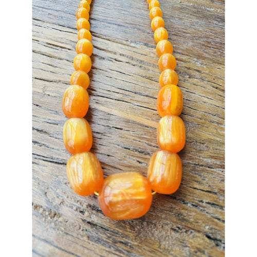 Qnuz Retro Pearl Necklace Necklace 24 Amber