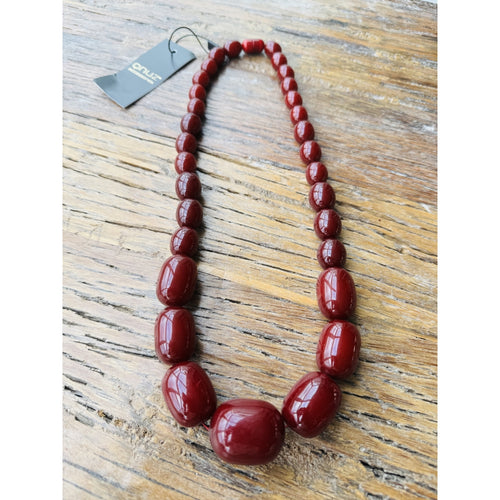 Qnuz Retro Pearl Necklace Necklace 28 Bordeaux