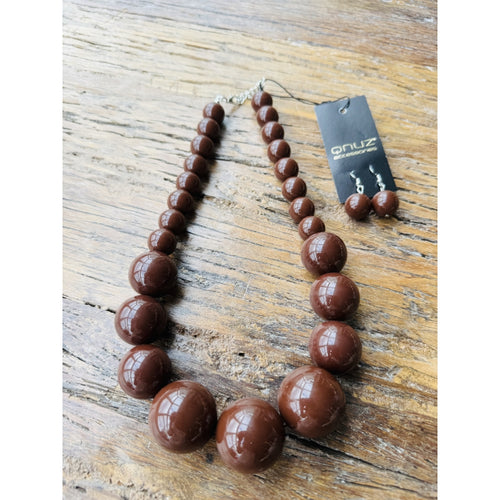 Qnuz Retro Pearl Necklace Necklace 60 Marron