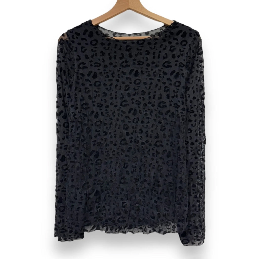 Qnuz Clothing Rexi Mesh blouse 2 layer Clothing 99 Black