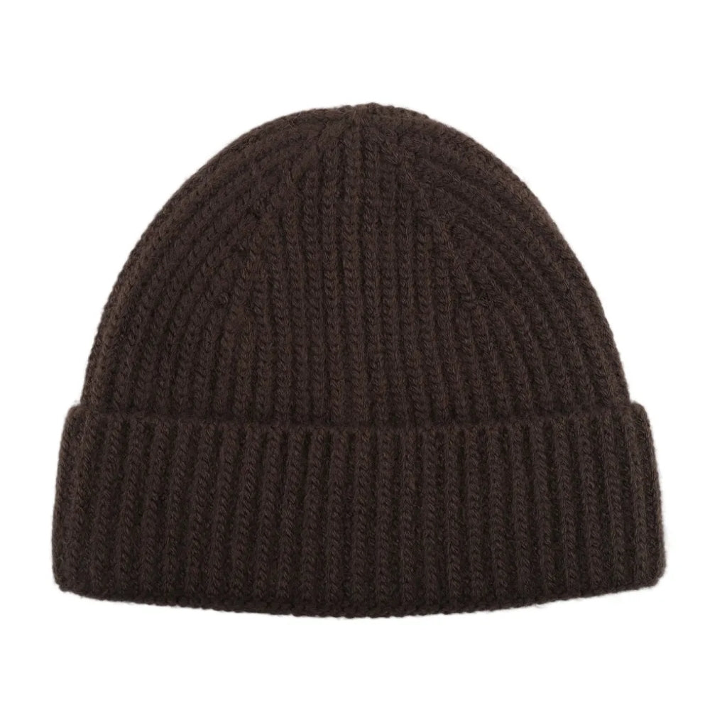 Qnuz Rib Knit hat Hat/Glove 60 Marron