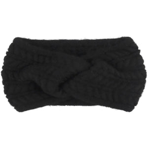 Qnuz Rib Knit headband Hat/Glove 99 Black