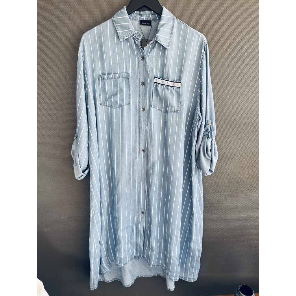 Qnuz Clothing Safina striped Dress Clothing 32 blue