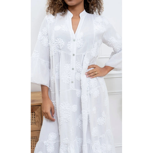 Qnuz Clothing Sarah Luxus Bohome dress Clothing 42 Rosa