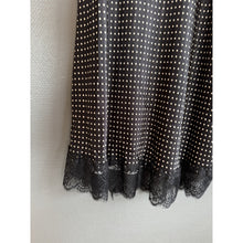 Load image into Gallery viewer, Qnuz Clothing Satin Skirt w small Dots &amp; Lace Clothing 99 Black
