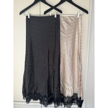 Load image into Gallery viewer, Qnuz Clothing Satin Skirt w small Dots &amp; Lace Clothing 99 Black
