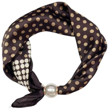 Load image into Gallery viewer, Qnuz Scarf small Dots &amp; Pearl 70 x 70 cm Scarf 60 Marron
