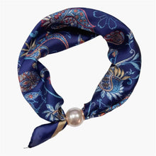 Load image into Gallery viewer, Qnuz Scarf small paisley &amp; Pearl 70 x 70 cm Scarf 30 Blue
