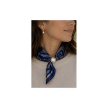 Load image into Gallery viewer, Qnuz Scarf small paisley &amp; Pearl 70 x 70 cm Scarf 30 Blue
