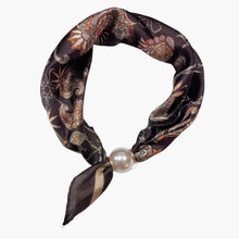 Load image into Gallery viewer, Qnuz Scarf small paisley &amp; Pearl 70 x 70 cm Scarf 60 Marron
