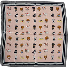 Load image into Gallery viewer, Qnuz Scarf w DOGS 70 x 70 cm Scarf 42 Rosa
