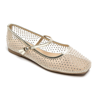 Qnuz Scarlett Ballerina w. Mesh & Strass Shoe