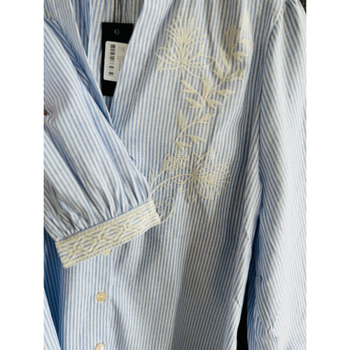 Qnuz Clothing Shirt w Stripes and embrodery Clothing 32 pastel Blue