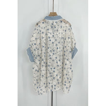 Load image into Gallery viewer, Qnuz Clothing Shirt w flowers Clothing 33 denim blue
