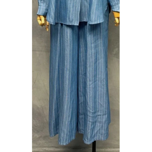 Qnuz Clothing Shirt w stripes Clothing 33 denim blue