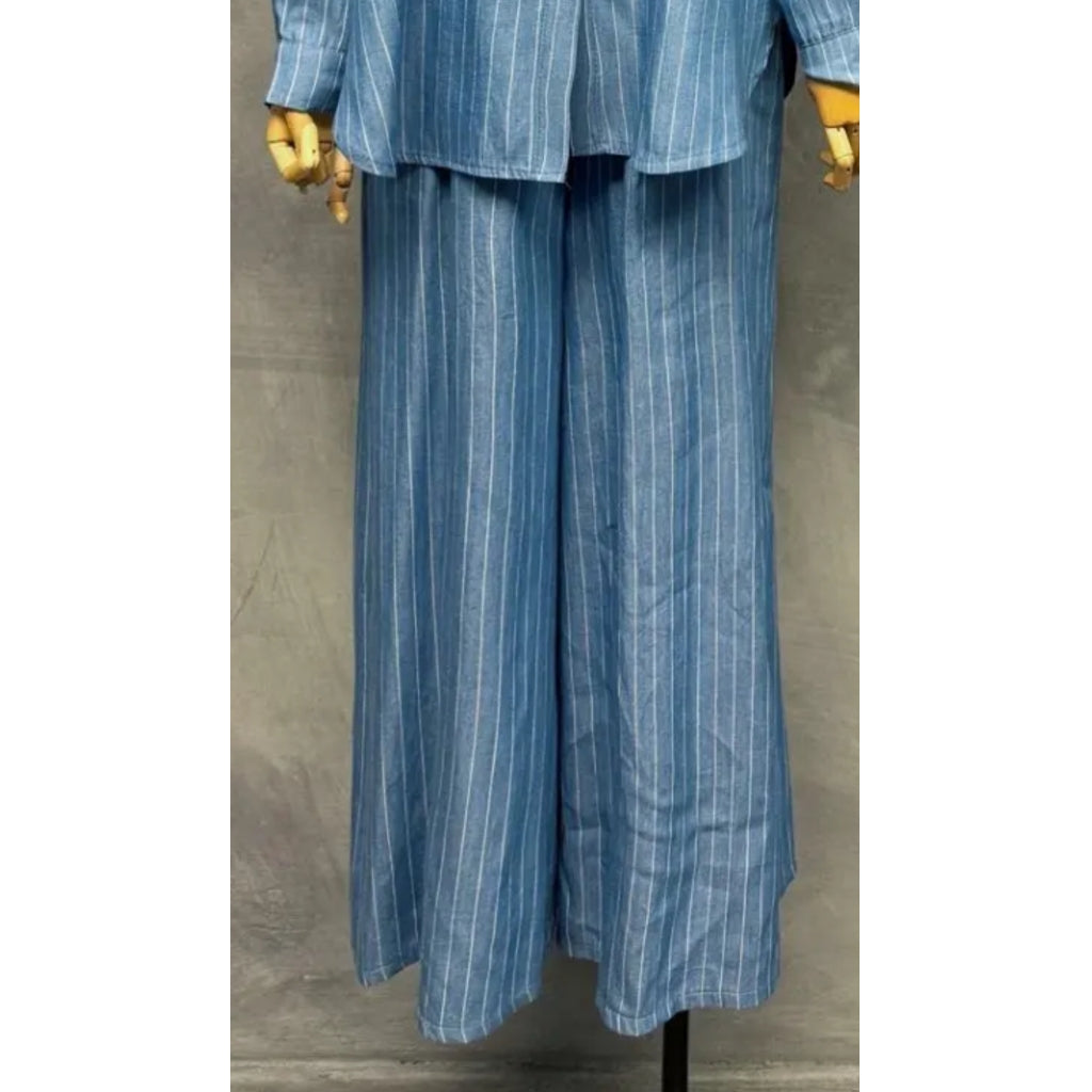 Qnuz Clothing Shirt w stripes Clothing 33 denim blue