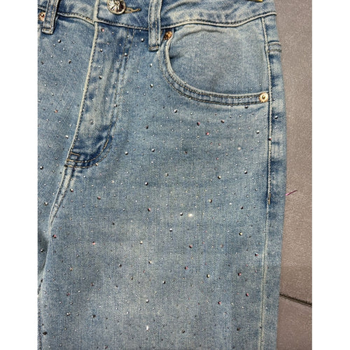 Qnuz Clothing Sigga jeans w. Embrodery Clothing 33 denim blue