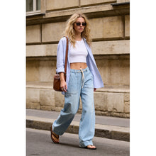 Load image into Gallery viewer, Qnuz Clothing Soft Wide jeans w stretch Clothing 33 denim blue
