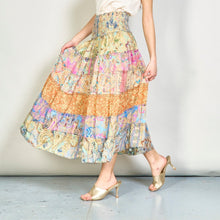 Load image into Gallery viewer, Qnuz Clothing Spring Patchwork skirt w smock Clothing 01 Multi
