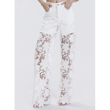 Load image into Gallery viewer, Qnuz Clothing Striped Denim Jeans w Heart embrodery Clothing 10 White
