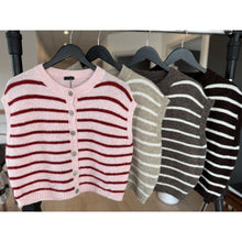Load image into Gallery viewer, Qnuz Clothing Striped Knit west Clothing 606 Choco
