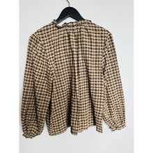 Load image into Gallery viewer, Qnuz Clothing Striped Shirt w. Embrodery &amp; smock Cuffs Clothing 60 Marron
