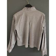 Load image into Gallery viewer, Qnuz Clothing Striped Shirt w High stand Clothing 606 Choco
